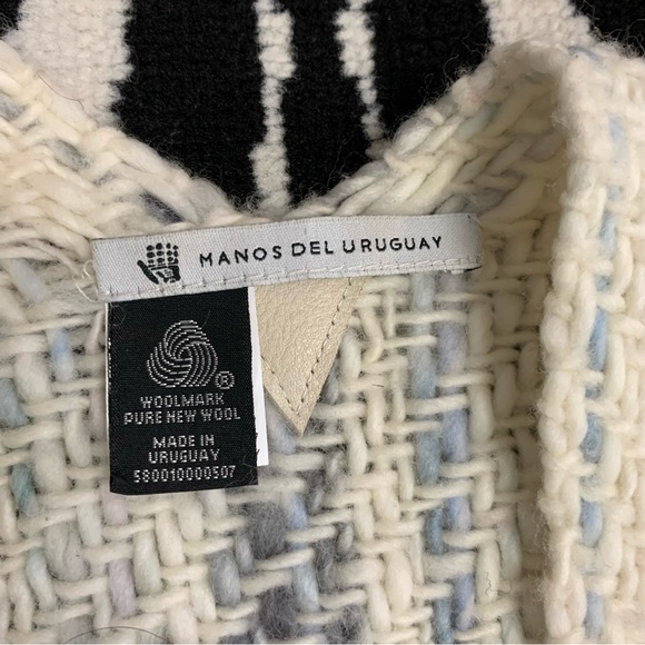 Manos Del Uruguay Wool Fringe Sweater Poncho - Picture 4 of 6